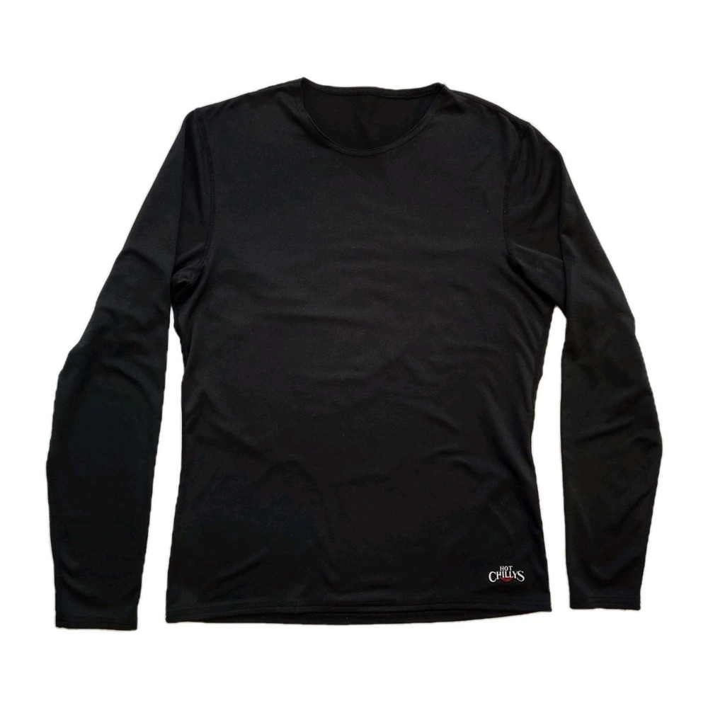 Hot Chillys Base Layer USA Black Long Sleeve Shirt Mens‎ M Outdoor Hiking Logo